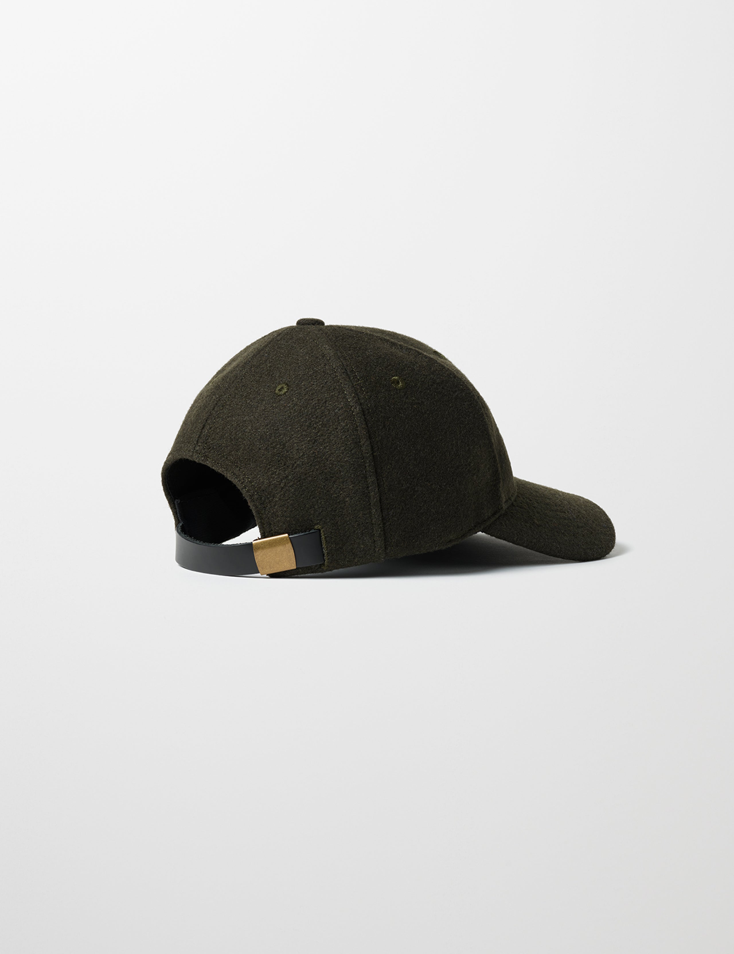 Rear angled view of AETHER Wool Hat in Dark Command Green from AETHER Apparel.