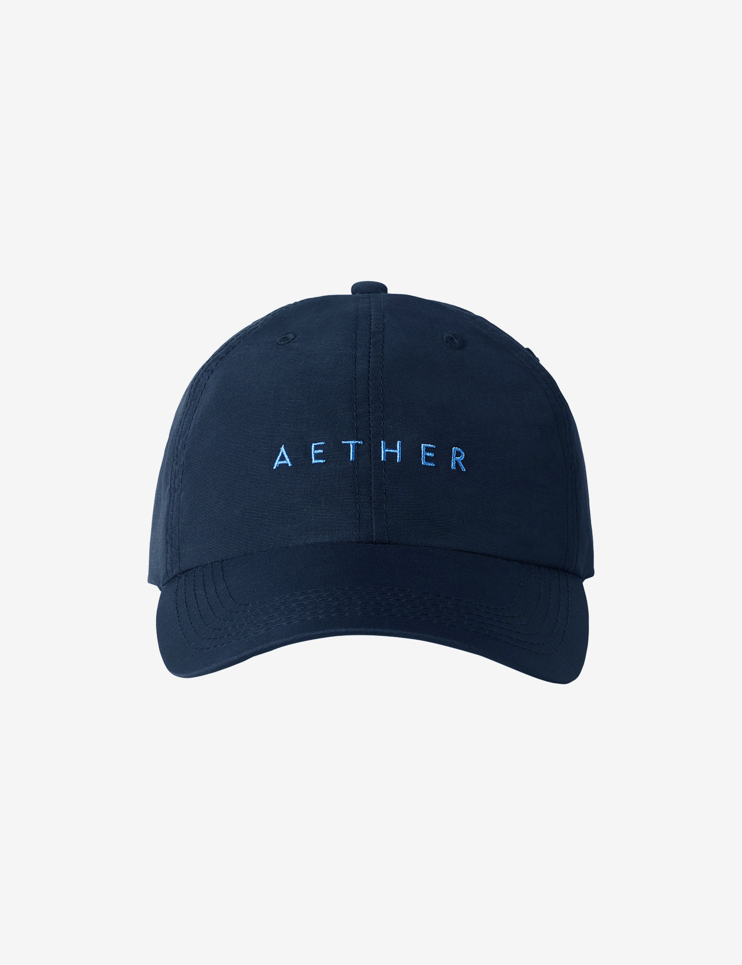 Front view of Athletic Hat in Total Eclipse dark blue from AETHER Apparel. 
