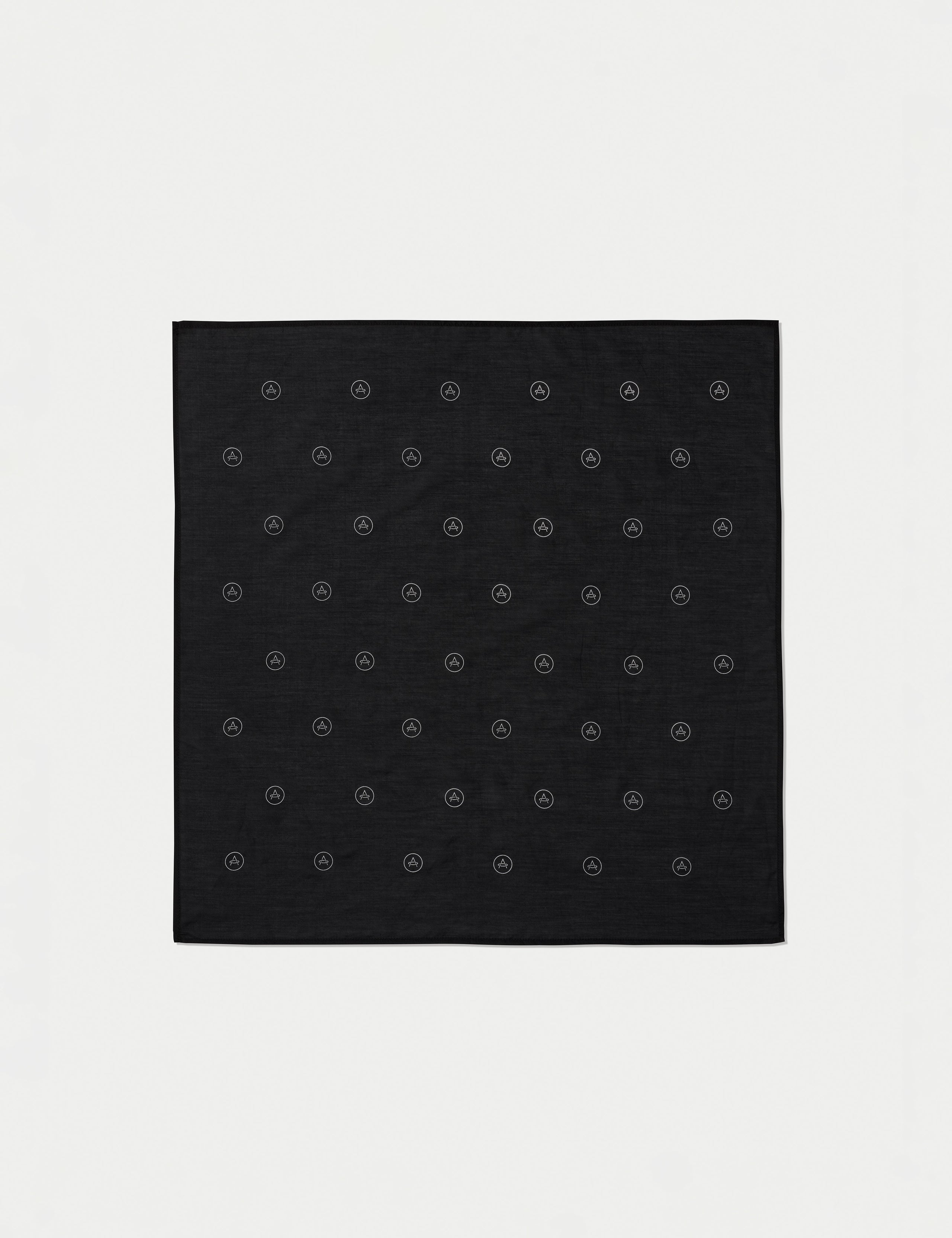 Flat lay view of Logo Bandana in Jet Black from AETHER Apparel.