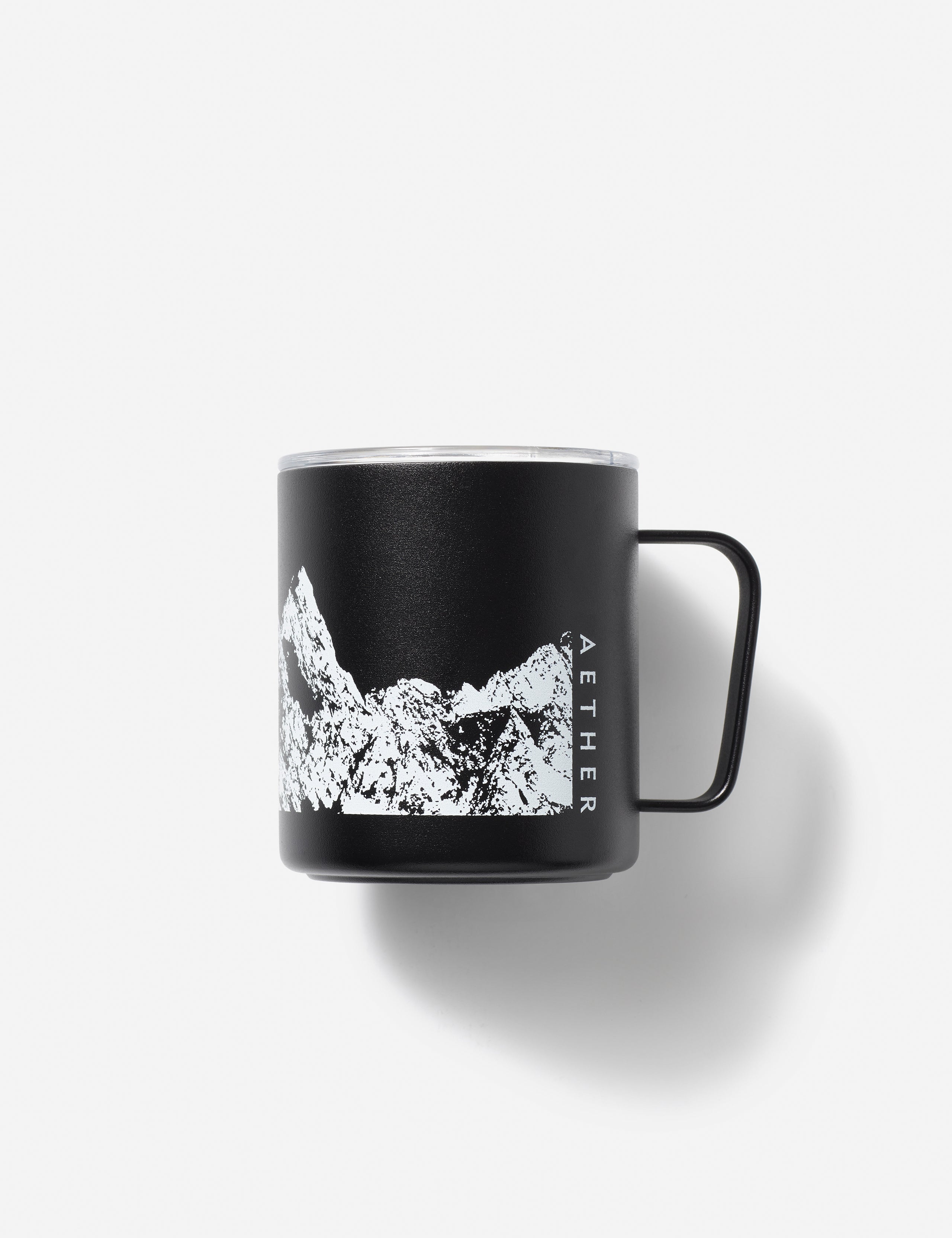 Flay lay view of rear of AETHER x MiiR Camp Cup 2 in Black.