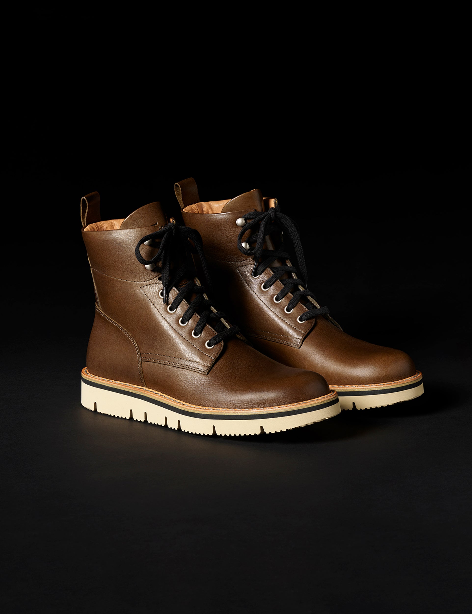 Front angled view of Canyon Boot in Cedar Brown from AETHER Apparel.