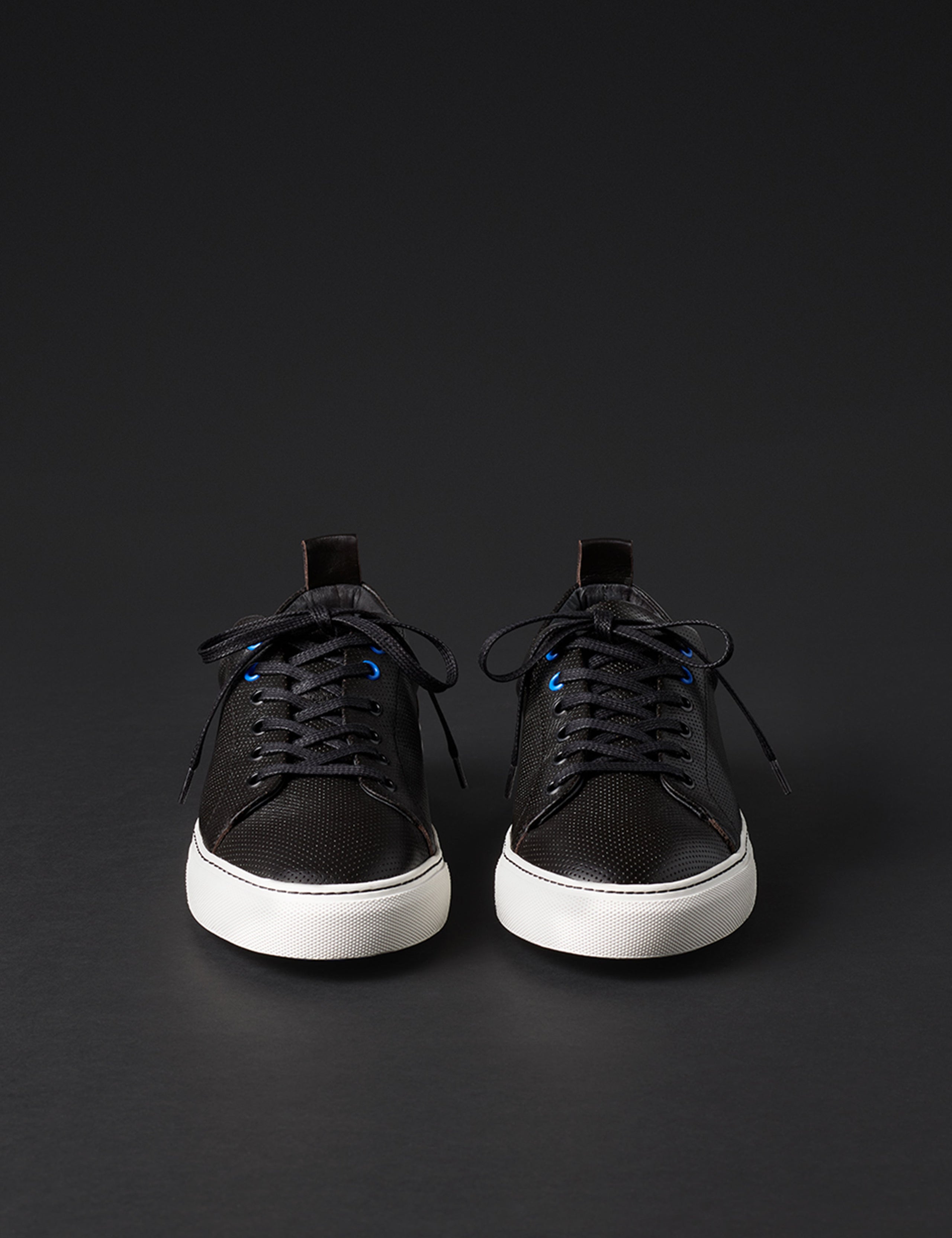 Front view of men’s Dalton Low-Top Sneaker in Onyx Black from AETHER Apparel.
