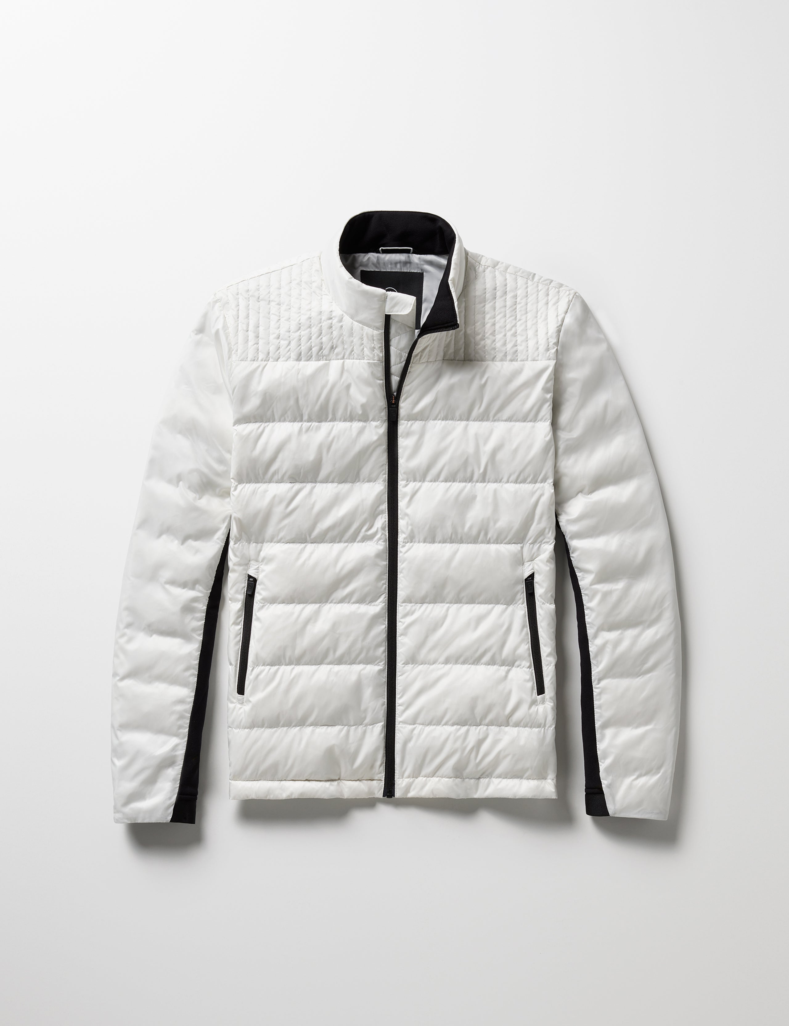 Flat lay of Phantom Jacket in White from AETHER Apparel.